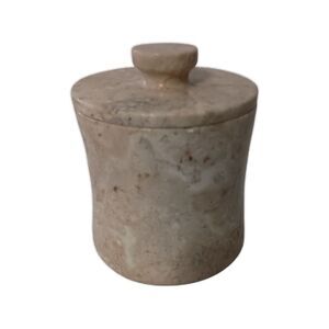 Vintage Travertine Marble Canister Bathroom HEAVY Beige Natural Stone Farmhouse.